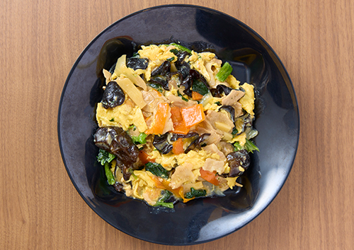 豚肉･木耳･玉子炒め＜木須肉＞（ライス・味噌汁付）