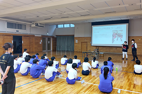 中学校での防災授業